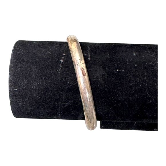 Sterling Silver Minimalist Bangle Bracelet 925 Marked Vintage Safety Chain READ - Picture 3 of 10